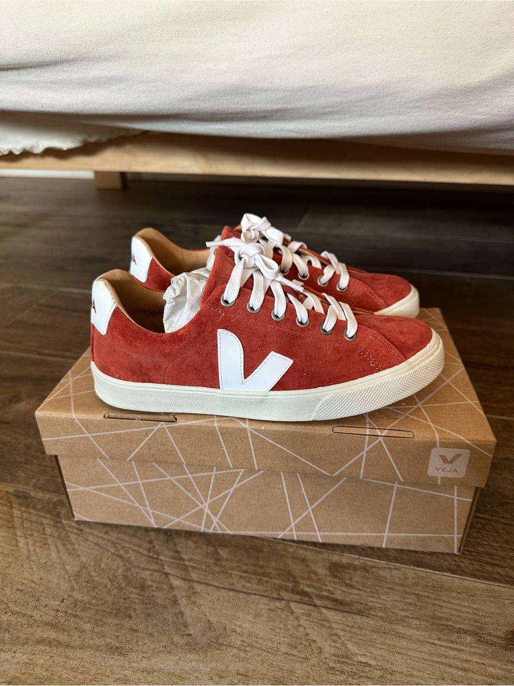 Veja Women’s Suede Terracotta Low-Top Sneakers